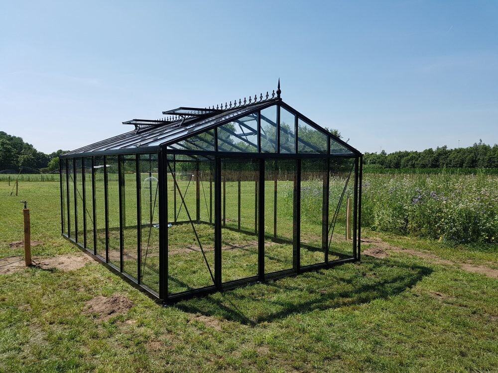 Janssens Alu Helios Master XL serre 23,3 m² - zwarte tuinkas kopen - 0