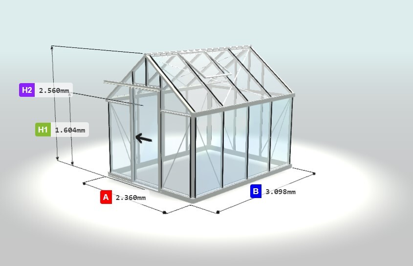 Janssens Alu Eos Junior serre aluminium 7,3 m² - tuinkas bestellen - 0 - 1