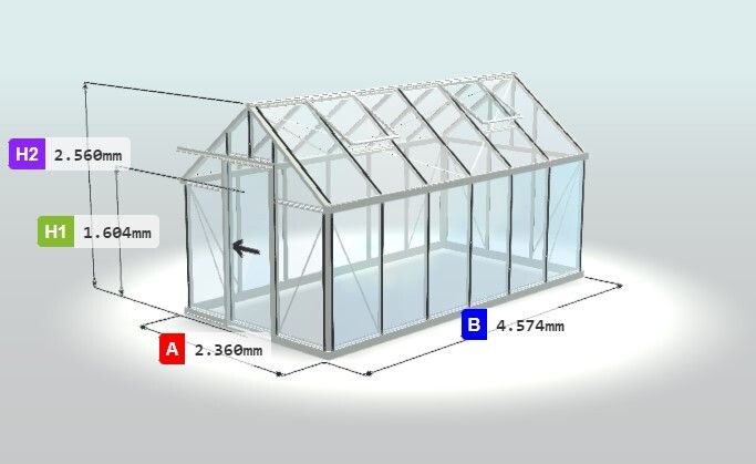 Janssens Alu Eos Junior tuinkas aluminium 10,8 m² - tuinserre kopen - 0 - 1