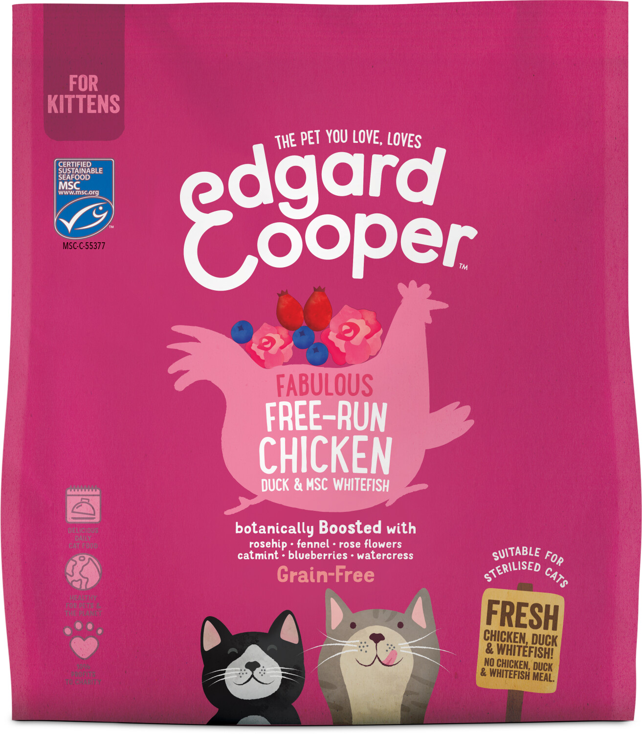 Afbeelding Edgard & Cooper Kitten - Kip, Eend & Witvis - 1,75 g door Tuinadvies.be