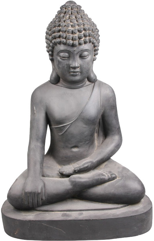 Afbeelding Boeddha zit L zwart Fiberclay Stone-Lite door Tuinadvies.be