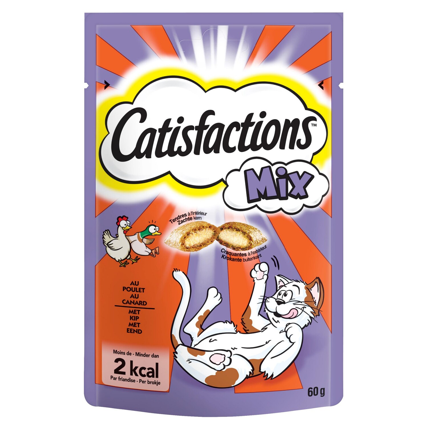 Afbeelding Catisfactions Mix Kip en Eend kattensnoep Per verpakking door Tuinadvies.be