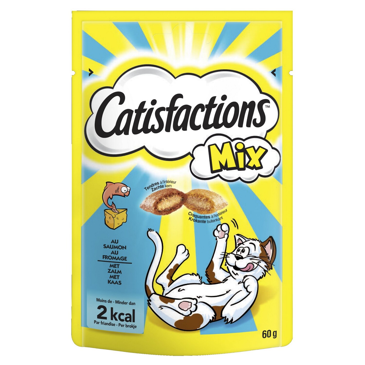 Afbeelding Catisfactions Mix Zalm en Kaas kattensnoep Per verpakking door Tuinadvies.be