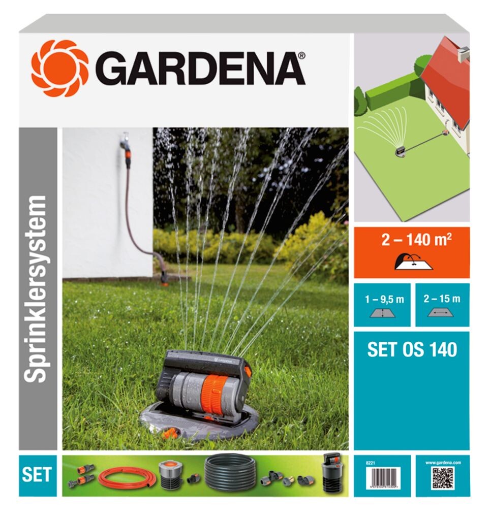 Afbeelding Sprinklersysteem GARDENA met verzonken sproeier os 140 door Tuinadvies.be