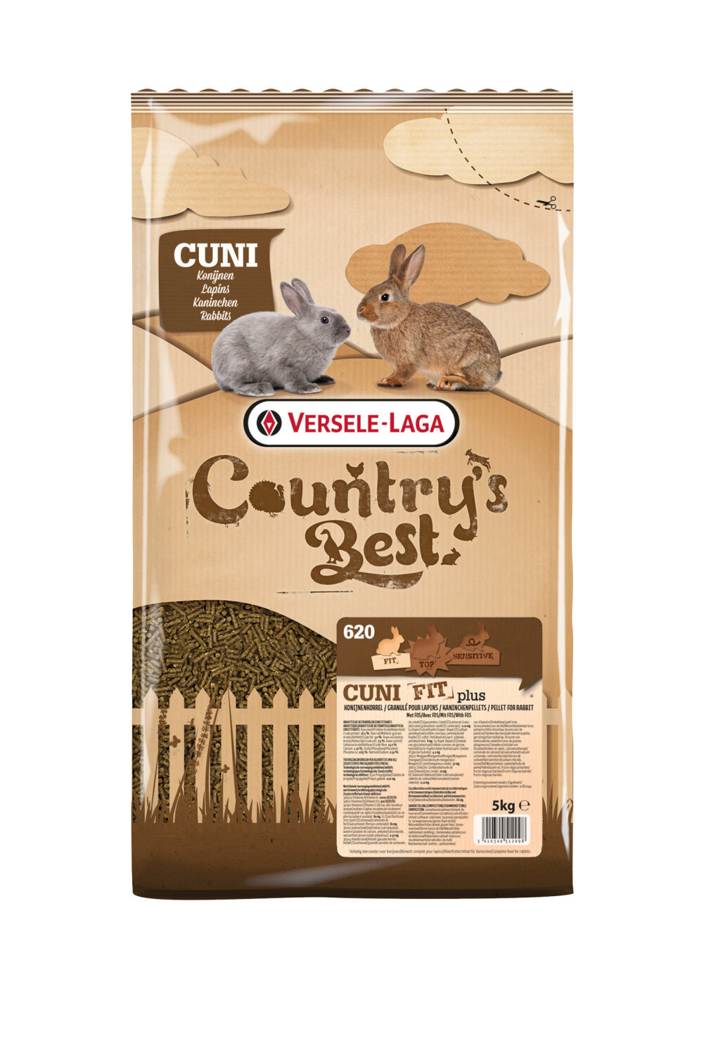 Afbeelding Versele-Laga Country`s Best Cuni Fit Plus - Konijnenkorrel - Konijnenvoer - 5 kg door Tuinadvies.be