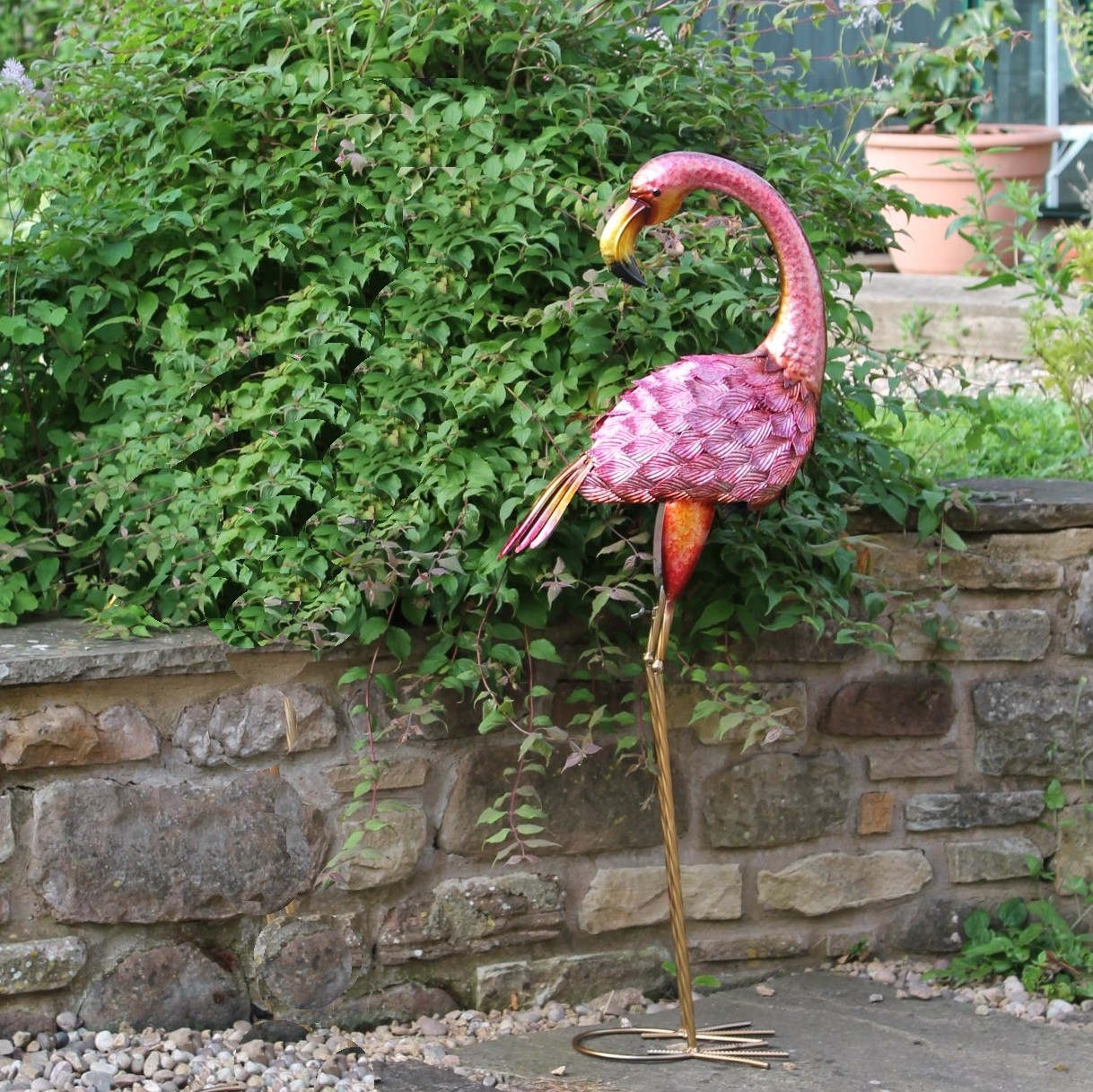 Flamingo tuinbeeldmetaal