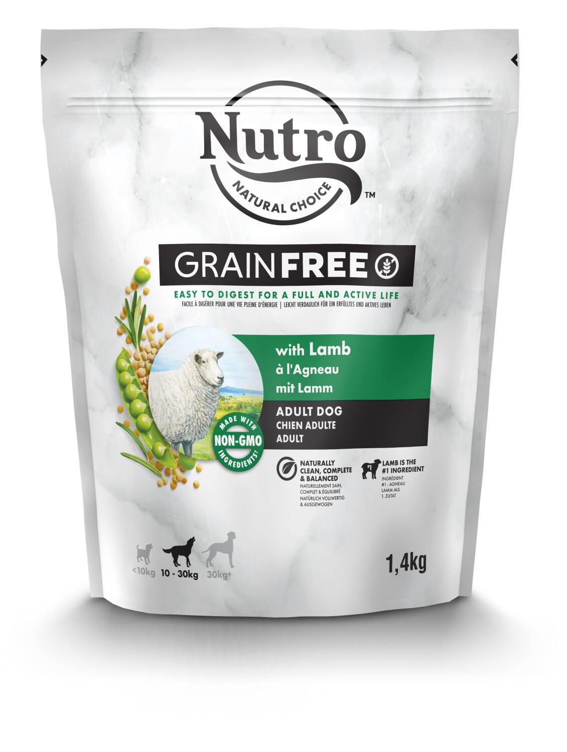 Afbeelding Nutro Grain Free Adult Medium Lam hondenvoer 1.4 kg door Tuinadvies.be
