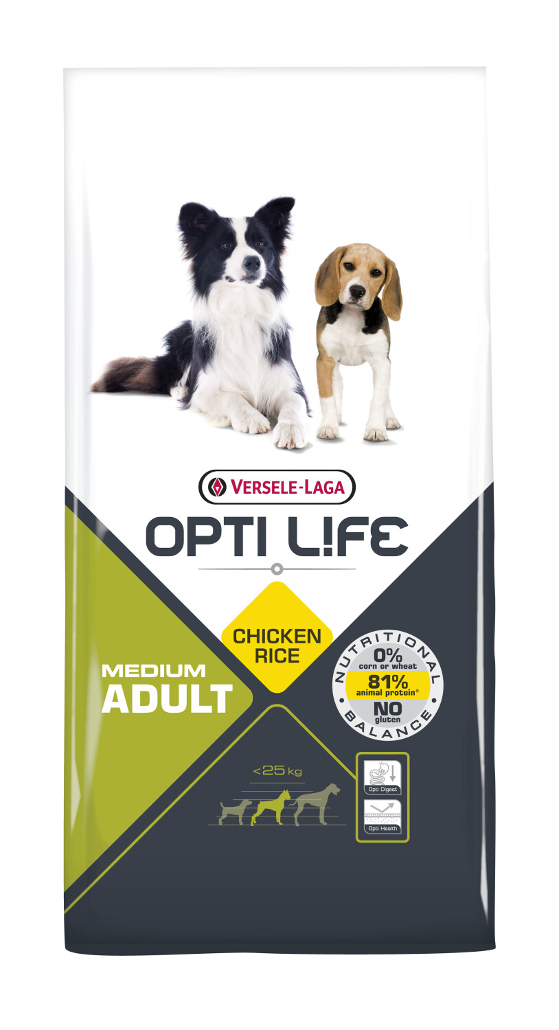 Afbeelding Opti Life Adult Medium hondenvoer 12.5 kg door Tuinadvies.be