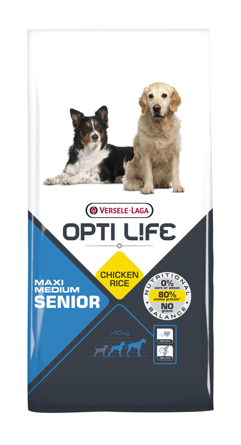 Afbeelding Opti Life Senior Medium/Maxi hondenvoer 12.5 kg door Tuinadvies.be