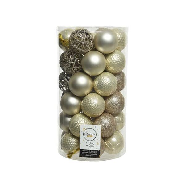 Kerstballenmix Ø 6 cm - pearl
