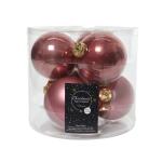 Kerstballen glas Ø 8 cm - velours roze