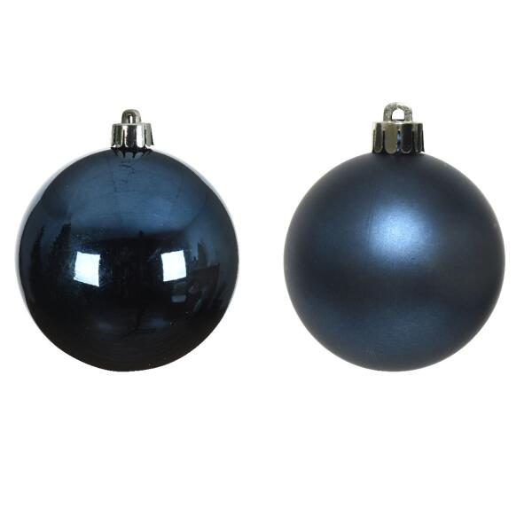  - Kerstballen glas Ø 8 cm nachtblauw