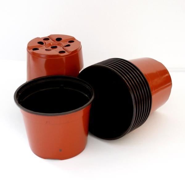  - Bruine ronde potten - 11 cm