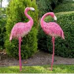 Flamingo duo in metaal