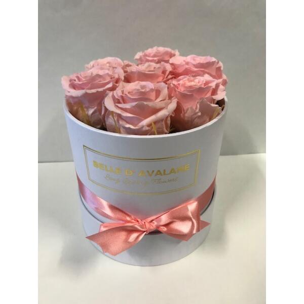  - Flowerbox rond wit Ø 15 cm – Roze