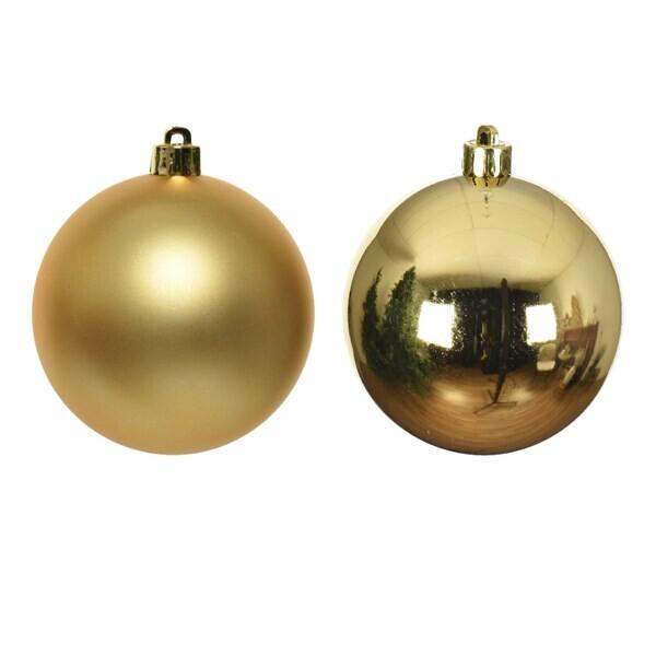  - Kerstballen Ø 8 cm licht goud