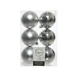 Kerstballen kunststof Ø 8 cm - zilver