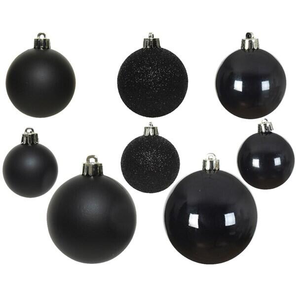 Kerstballenmix - zwart