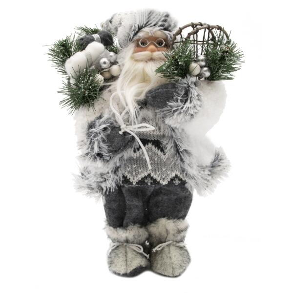 Kerstman staand grijs 30 cm