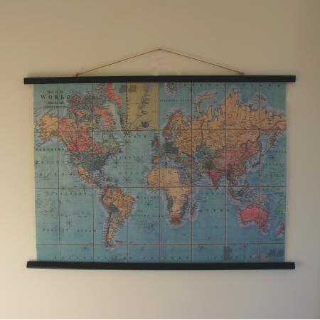 Onwijs Muurdoek wereldkaart - vintage wereldkaart | Interieurdecoratie DJ-65