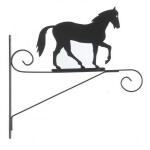 Muurhaak met decoratie paard - 35 cm - metallic