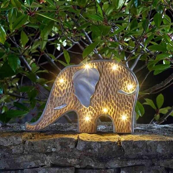 Olifantenbeeld met ledverlichting - tuinbeeld olifant | Dierenbeelden | Tuinbeelden | Decoratie en sfeer | Tuinadvies