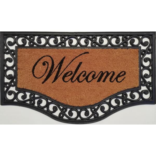 Deurmat Rialto halfrond 45 x 75 cm - welcome