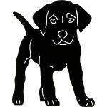 Silhouet puppy hond - decoratief