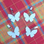 Tafelkleedgewichtjes witte vlinders
