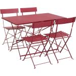 Tuinset bistro rood - tafel met 4 stoelen