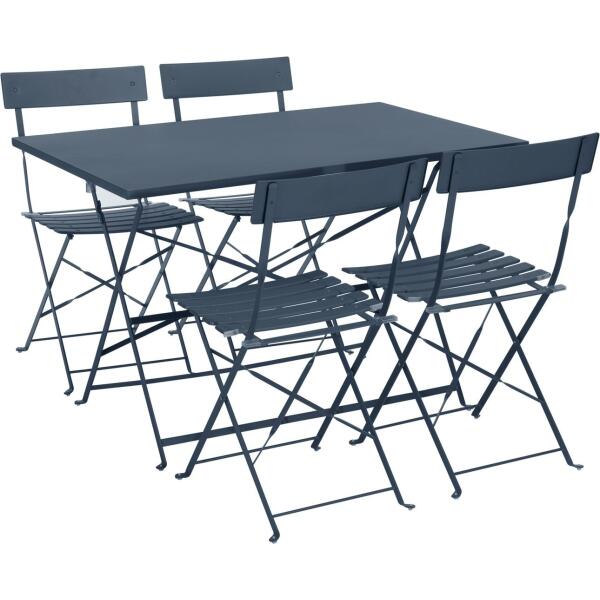Huisdieren Boek Acht Tuinset bistro staalblauw - tafel met 4 stoelen - Webshop - Tuinadvies