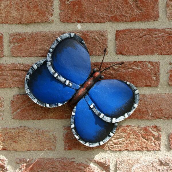 Vlinder blauw muurdecoratie