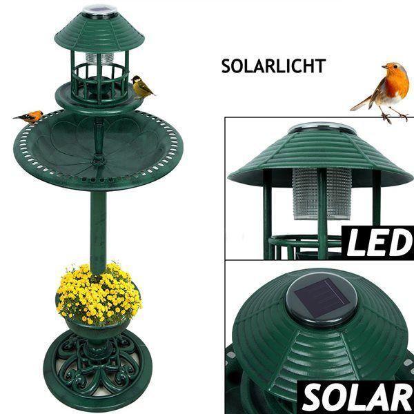 Voedertafel met vogelbad solar