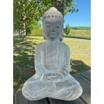Zittende Boeddha uit cement - 22,5 x 12,5 x 34 cm