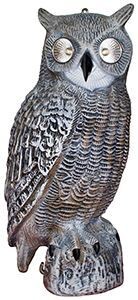 Vogelverschrikker uil met lichtgevende ogen